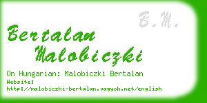 bertalan malobiczki business card